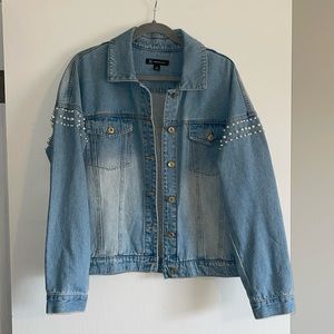 Pearl Embellished Denim Jacket
